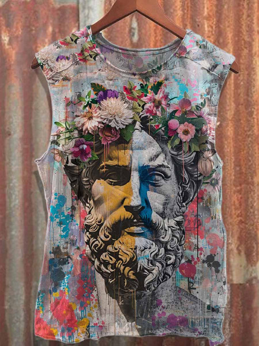Men's Graffiti Print Cotton Tank Top