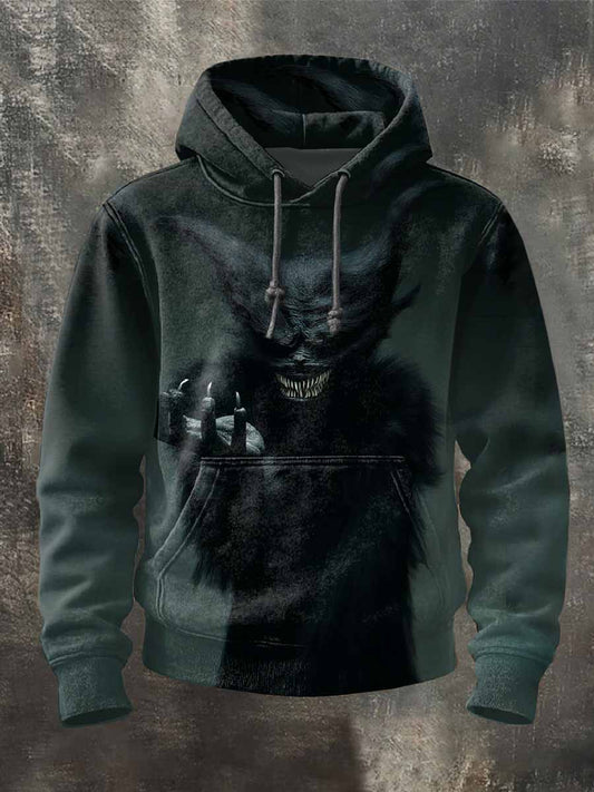 Men's Retro Graffiti Printed Hooded Sweatshirt