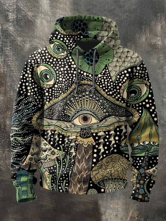 Unisex Vintage Psychedelic Mushrooms Art Print Hoodie Sweatshirt