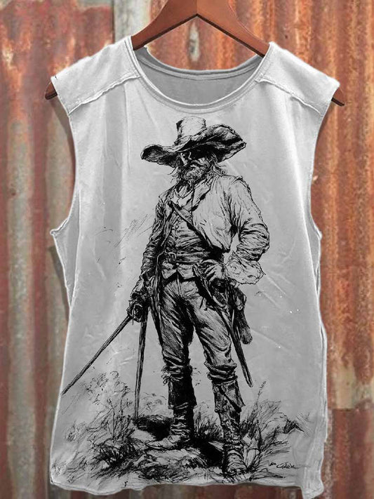 Vintage Popular Printed Cotton Tank Top