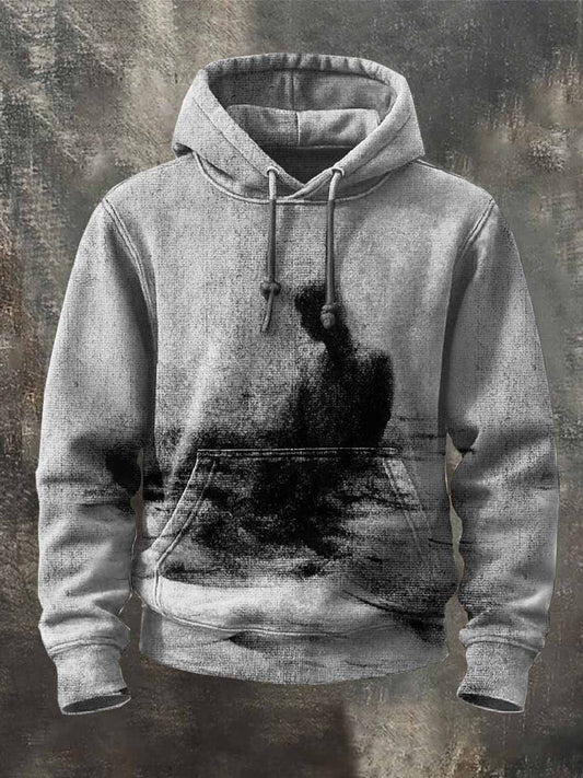 Men's Retro Graffiti Printed Hooded Sweatshirt
