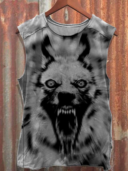Retro Dark Style Graffiti Print Cotton Tank Top