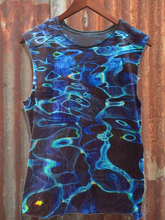 Retro Graffiti Print Casual Cotton Tank Top