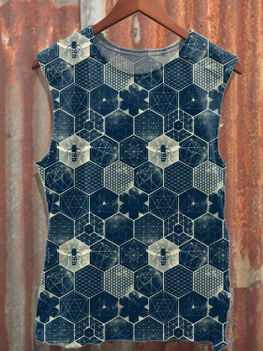 Gorgeous Graffiti Print Casual Cotton Tank Top