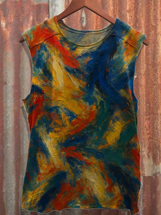 Gorgeous Graffiti Print Casual Cotton Tank Top