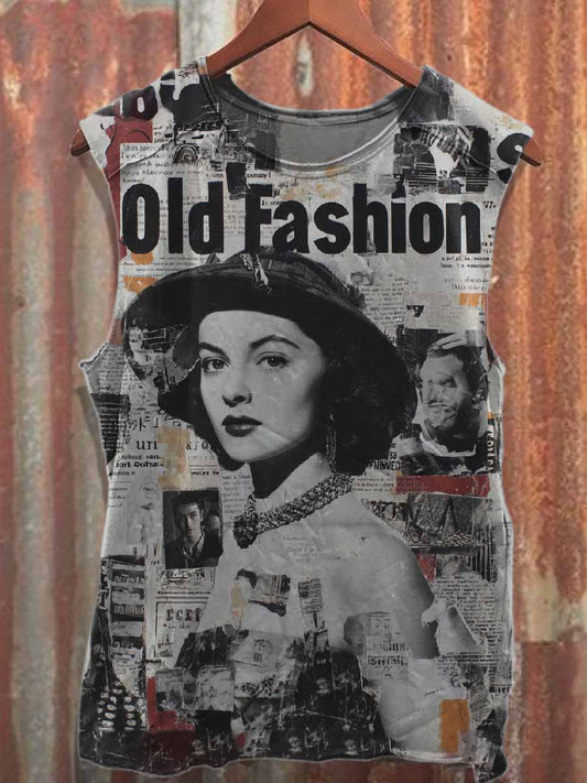 Retro Pop Graffiti Print Casual Cotton Tank Top