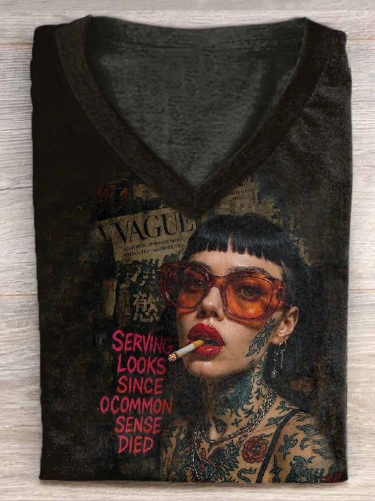 Retro Graffiti Print T-Shirt