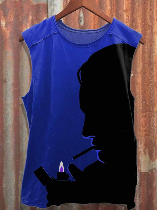 Retro Graffiti Print Casual Cotton Tank Top