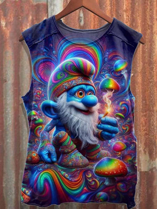 Fantasy Elf Print Casual Cotton Tank Top