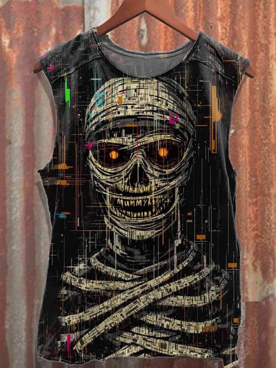 Men's Zombie Skeleton Casual Printed Tank Top