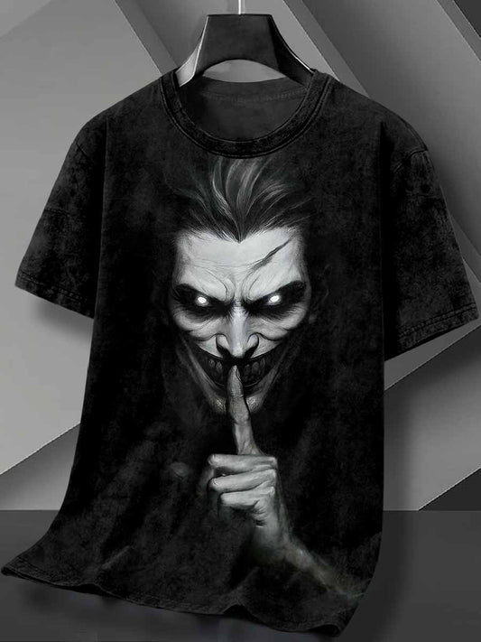 Scary Printed Loose Cotton T-Shirt