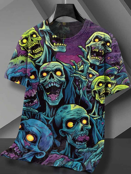 Fantasy Zombie Print Loose Cotton T-shirt