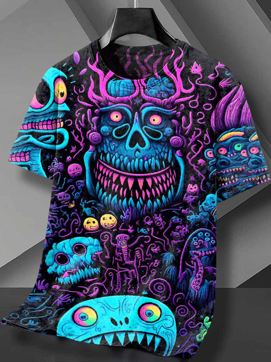 Fantasy Zombie Print Loose Cotton T-shirt