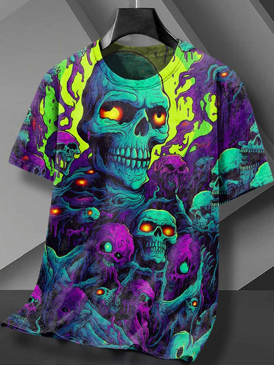 Fantasy Zombie Print Loose Cotton T-shirt