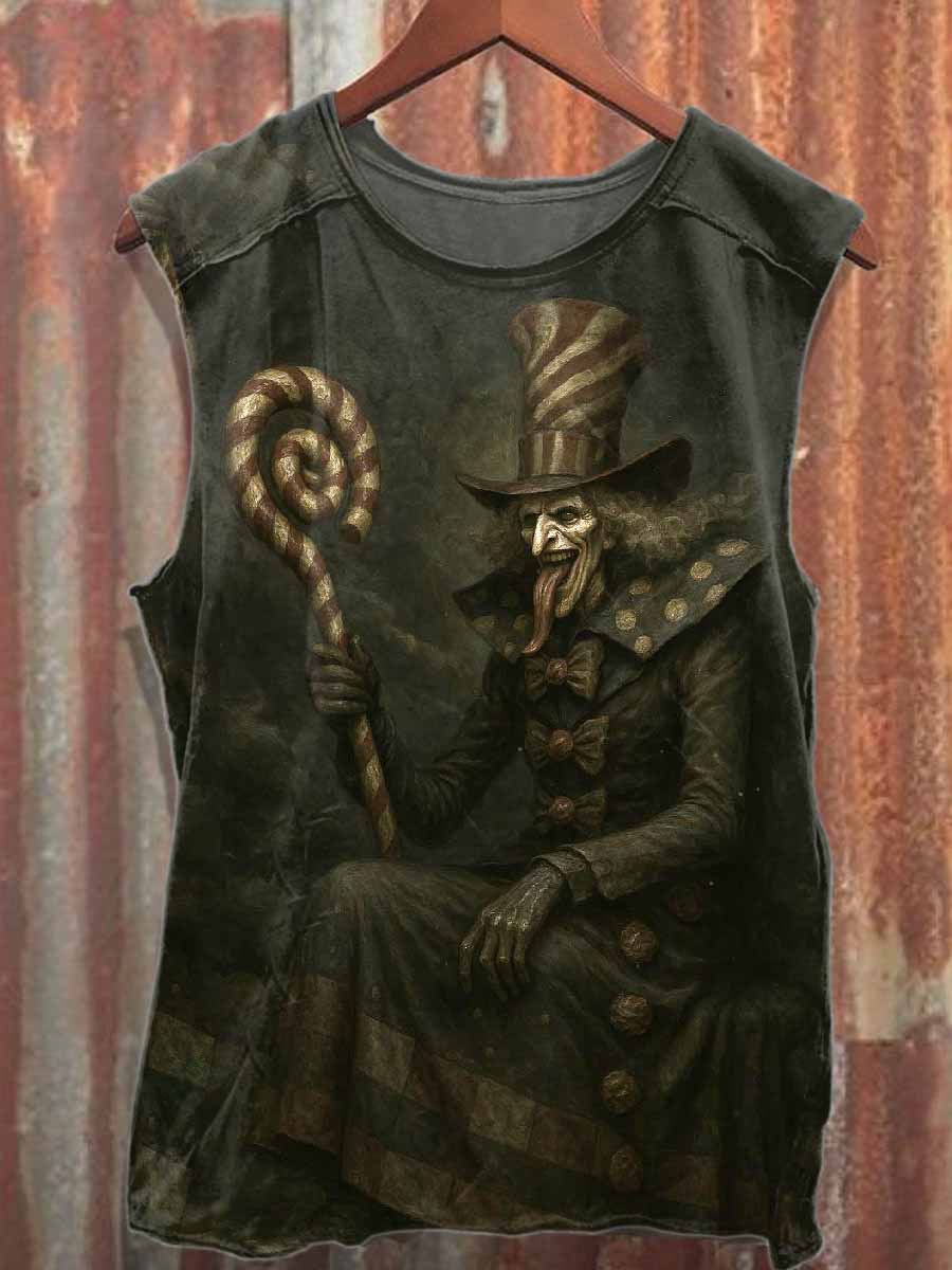 Gorgeous Graffiti Print Loose Cotton Tank Top