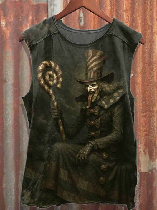 Gorgeous Graffiti Print Loose Cotton Tank Top