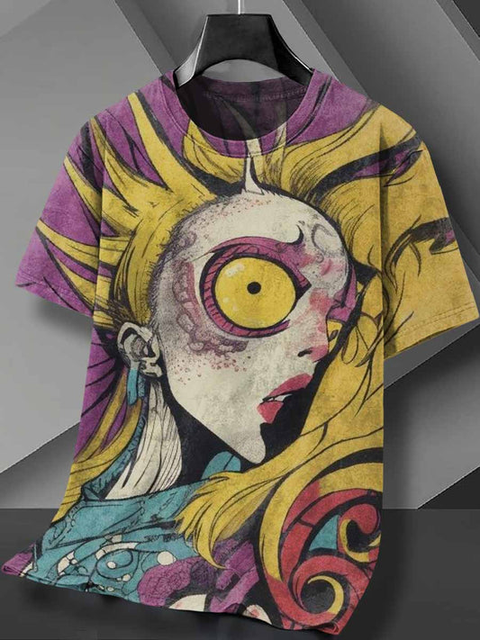Gorgeous Graffiti Print Loose Cotton T-Shirt
