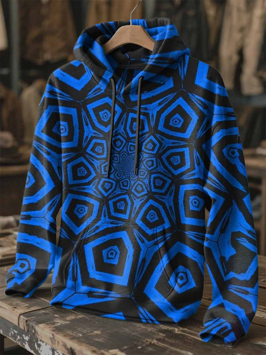 Retro Graffiti Print Hooded Sweatshirt