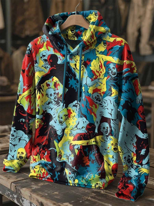 Gorgeous Street Graffiti Print Casual Hooded Sweatshirt