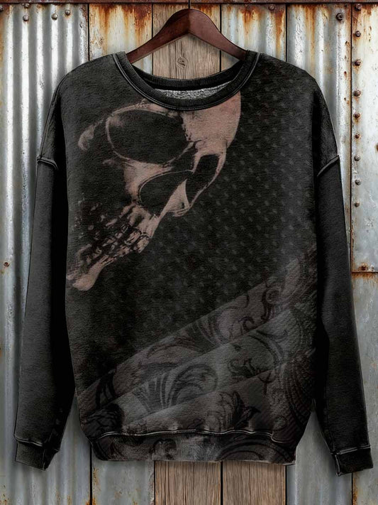 Men's Dark Skull Print Sweatshirt