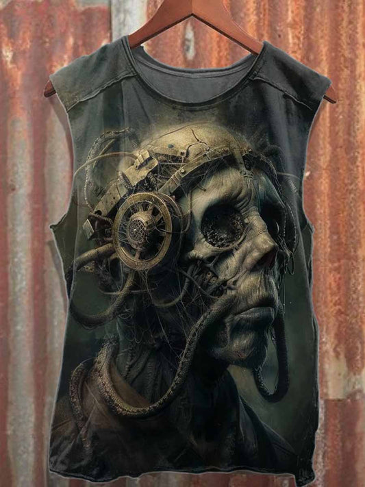 Retro Dark Magic Graffiti Casual Cotton Tank Top