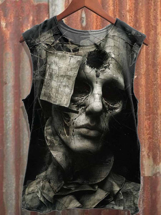 Retro Dark Magic Graffiti Casual Cotton Tank Top
