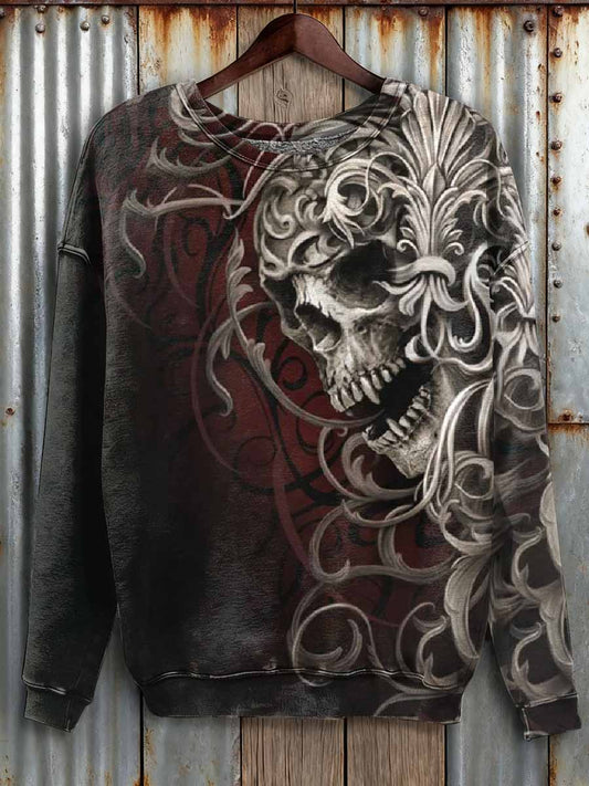 Men's Dark Skull Print Sweatshirt