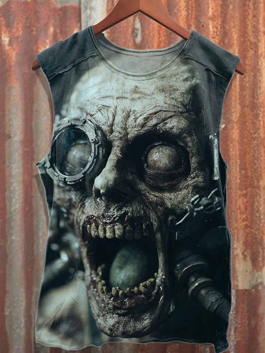 Retro Dark Magic Graffiti Casual Cotton Tank Top
