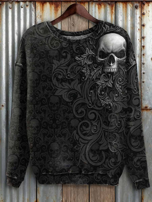 Men's Dark Skull Print Sweatshirt