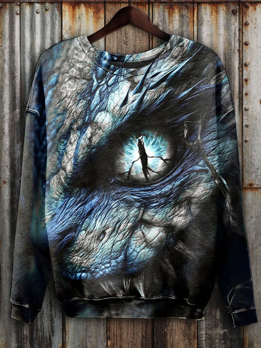Horror Monster Print Long Sleeve Sweatshirt