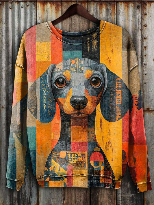 Gorgeous Graffiti Dog Print Long Sleeve Sweatshirt
