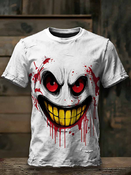 Halloween Scary Clown Pattern Loose T-Shirt