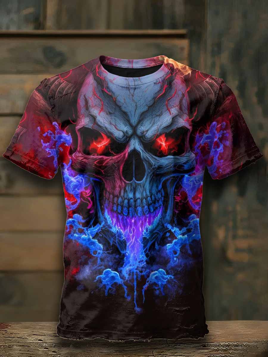 Scary Skull Pattern Loose T-Shirt