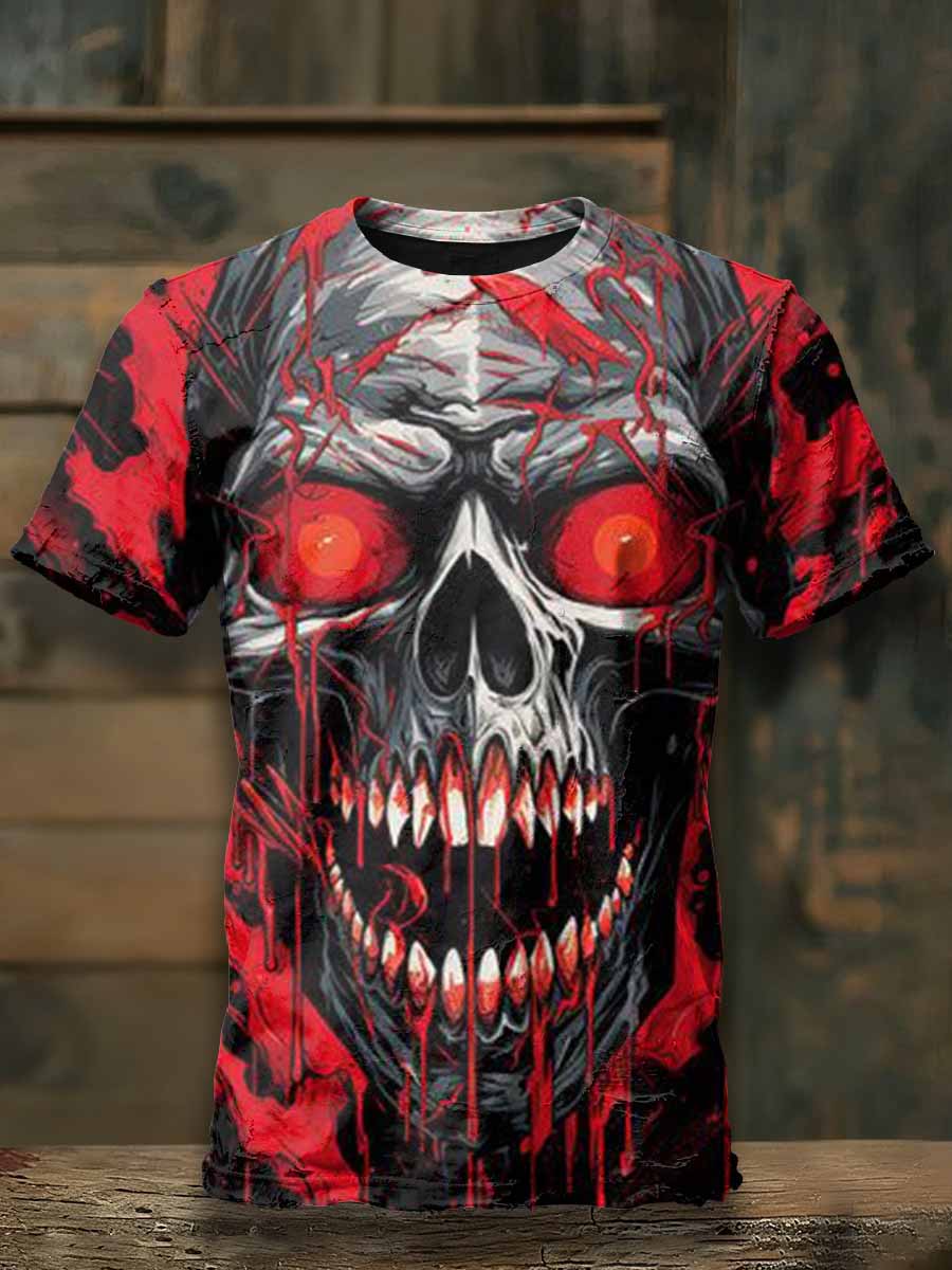 Scary Skull Pattern Loose T-Shirt