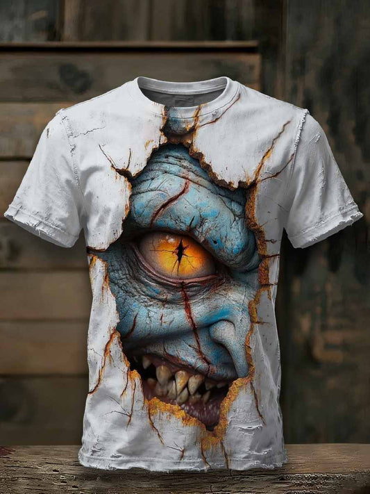 Halloween Scary Zombie Pattern Loose T-Shirt