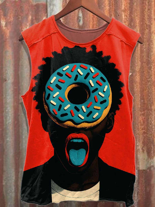 Colorful Dream Pattern Casual Loose Cotton Tank Top
