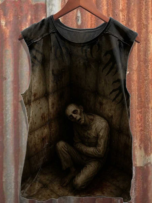 Men's Horror Pattern Printed Cotton Tank Top