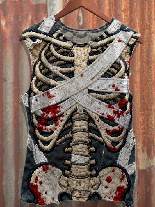 Men's Halloween Muscular Anatomy Bandage Art Tank Top