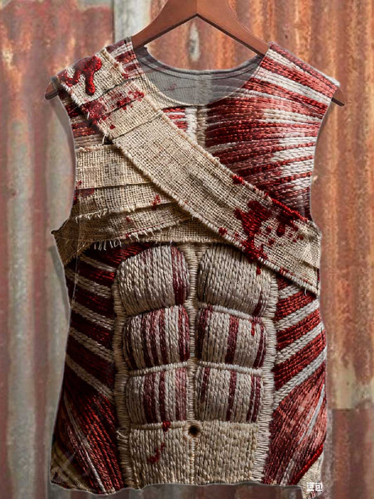 Men's Halloween Muscular Anatomy Bandage Art Tank Top