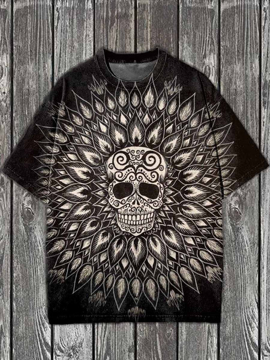 Gorgeous Skull Pattern Printed Casual Loose T-Shirt