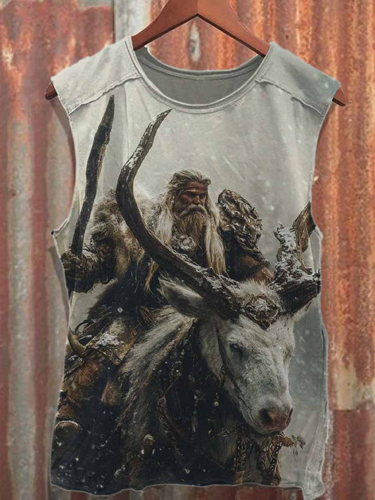 Men's Vintage Print Casual Cotton Tank Top