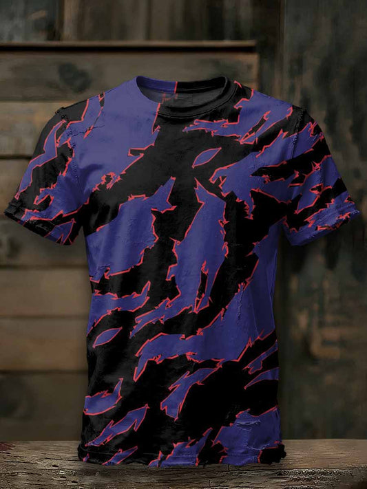Retro Graffiti Print Loose Cotton T-Shirt