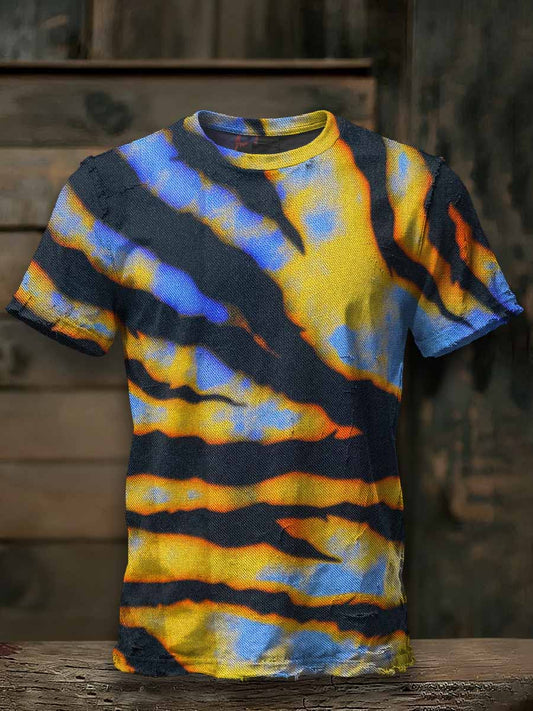 Retro Graffiti Print Loose Cotton T-Shirt