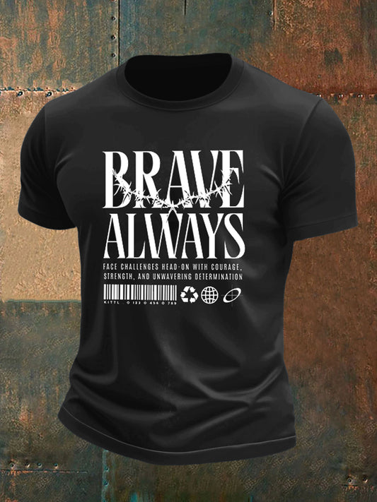 Men's Brave Print Short Sleeve T-Shirt