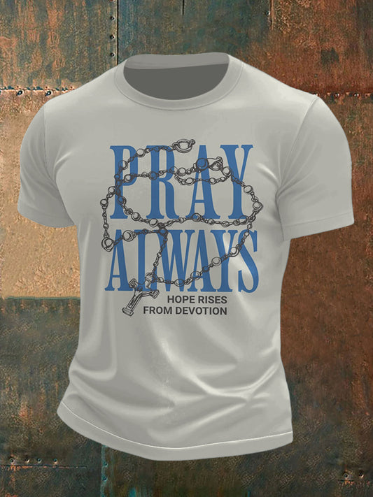 Men's Prayer of the Cross Printed Short Sleeve T-Shirt