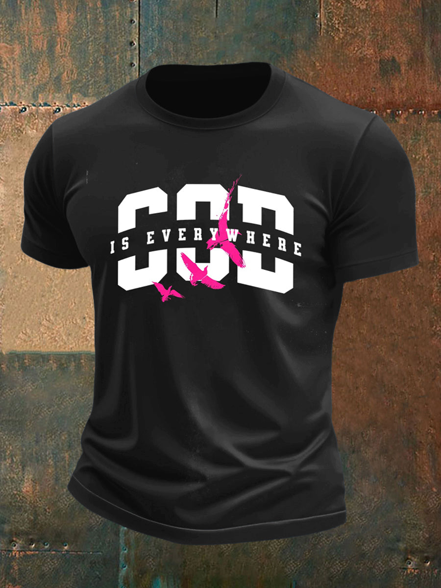 Men's Dove and Faith Print Short Sleeve T-Shirt