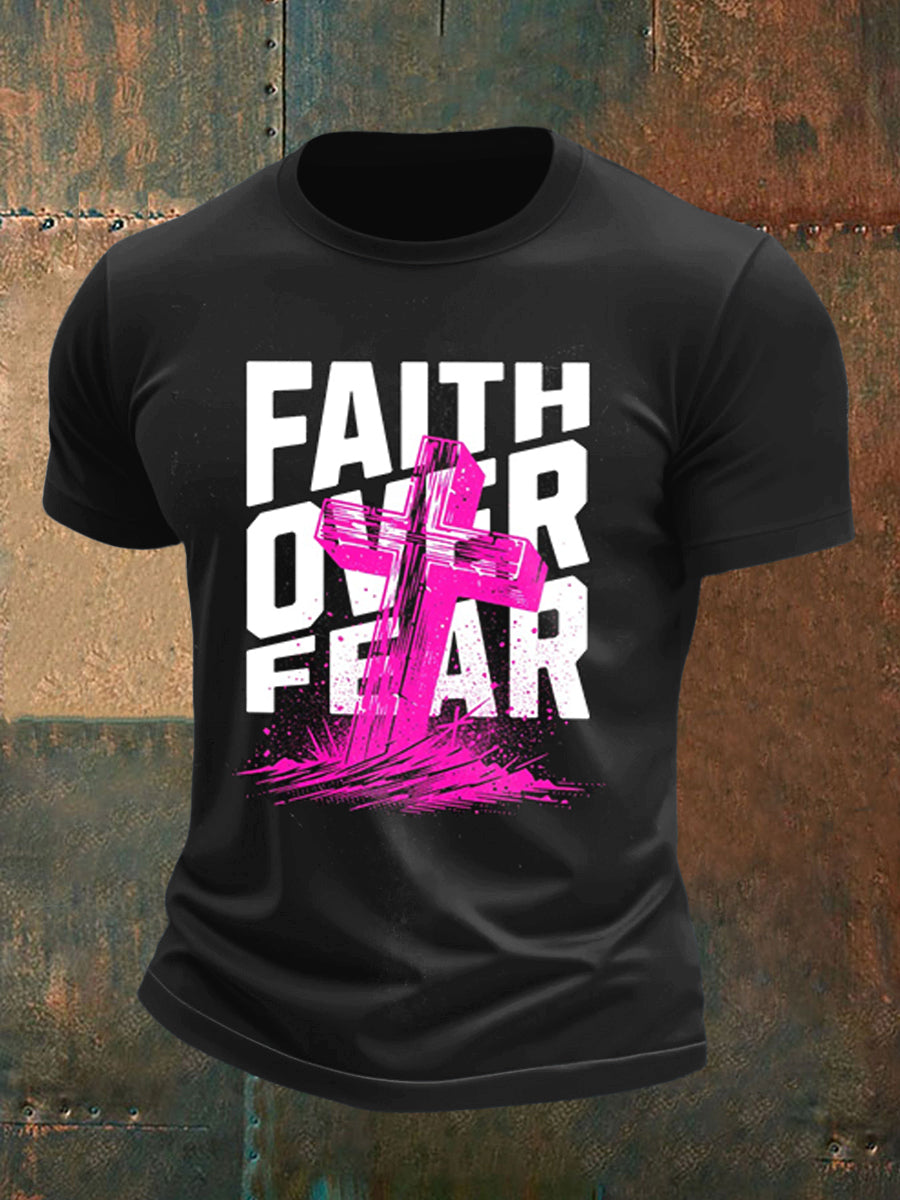 Men's Fight Fear Printed Short Sleeve T-Shirt