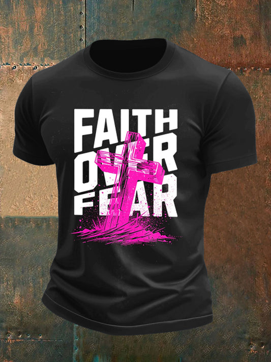 Men's Fight Fear Printed Short Sleeve T-Shirt