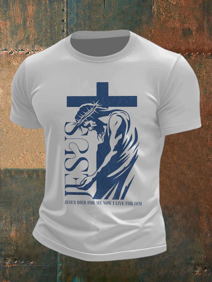 Men's God's Prayer Printed Short Sleeve T-Shirt