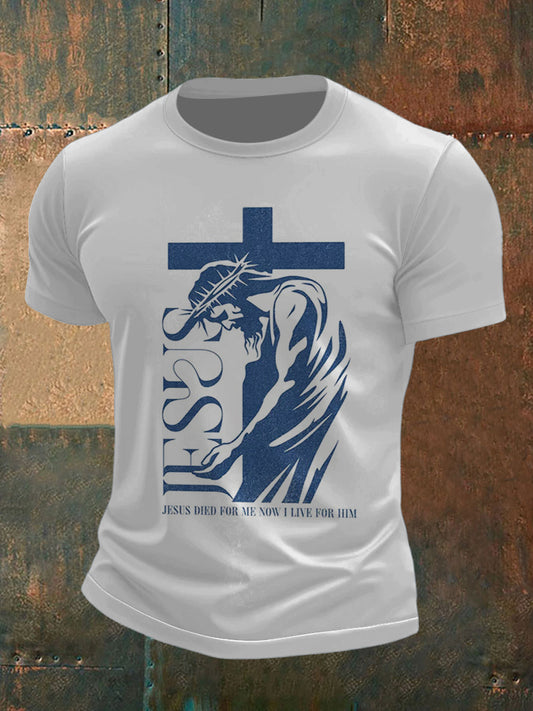 Men's God's Prayer Printed Short Sleeve T-Shirt